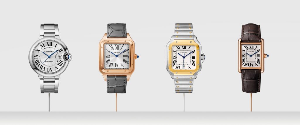 Los 4 modelos actuales disponibles en la web de Cartier